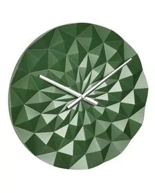 Ceas geometric de precizie, analog, de perete, creat de designer, model DIAMOND, verde metalic, TFA 60.3063.04