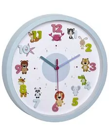 Ceas de perete pentru copii, silentios, cu animale si cifre 3D, TFA Little Animals 60.3051.14