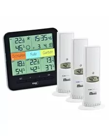 Sistem meteo SmartHome cu termo-higrometru si 3 senzori wireless, comunicare cu smartphone WEATHERHUB, TFA 31.4007.02