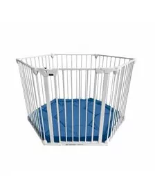 Tarc de joaca hexagonal modular cu saltea Noma, metal alb, N94023