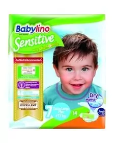 Scutece Babylino Sensitive 7, 17+ kg, 14 buc