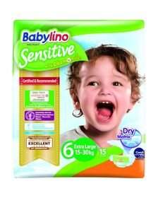 Scutece Babylino Sensitive N6 15-30kg/15 buc