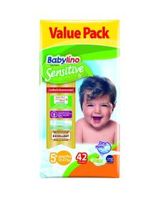 Scutece Babylino Sensitive Valuepack N5+, 13-27KG, 42 buc