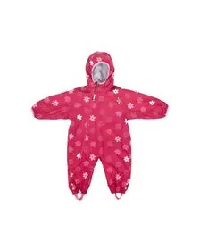 Combinezon Impermeabil Fleece Red Flowers 6-12 luni