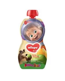 Piure Milupa de fructe Masha (mere, pere), 100g, 6luni+