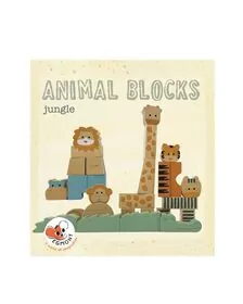 Animalele junglei din cuburi de lemn natur, Egmont toys