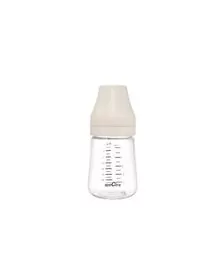 Biberon PA anticolici premium cu tetina S, crem (160 ml)