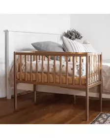 Patut mic, co-sleeping din lemn, Classic Vintage cu Saltea Cocos Spuma Cocos 90 x 40 x 7 cm