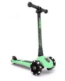 Trotineta copii pliabila, reglabila, roti luminoase, Highwaykick 3 Led Kiwi, 3-6 ani, pana la 50 kg, Scoot  Ride