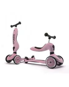 Trotineta copii cu sezut, transformabila 2in1, HighwayKick 1 Rose, 1-5 ani, pana la 50 kg, Scoot  Ride
