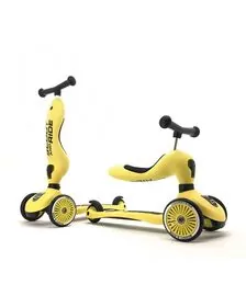 Trotineta copii cu sezut, transformabila 2in1, HighwayKick 1 Lemon, 1-5 ani, pana la 50 kg, Scoot  Ride