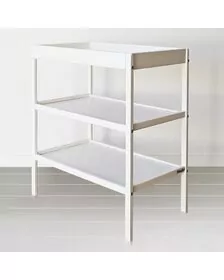 Masa infasat pentru bebelusi, lemn masiv, Alb 76 x 44 x 86 cm, Cu 2 Rafturi De Depozitare Inalte