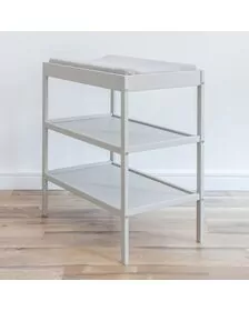 Masa infasat pentru bebelusi, lemn masiv, Gri 76 x 44 x 86 cm, Cu 2 Rafturi De Depozitare Inalte