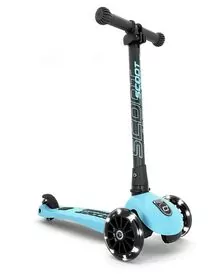 Trotineta copii pliabila, reglabila, roti luminoase, Highwaykick 3 Led Blueberry, 3-6 ani, pana la 50 kg, Scoot  Ride