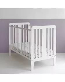 Patut din lemn pentru bebe, inaltime saltea reglabila, Star Baby Alb 120x60 cm