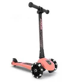 Trotineta copii pliabila, reglabila, roti luminoase, Highwaykick 3 Led Peach, 3-6 ani, pana la 50 kg, Scoot  Ride