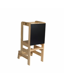Inaltator Learning Tower Ajustabil cu tabla de scris, Ajutor de bucatarie MeowBaby  , lemn natur