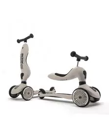 Trotineta copii cu sezut, transformabila 2in1, HighwayKick 1 Ash, 1-5 ani, pana la 50 kg, Scoot  Ride