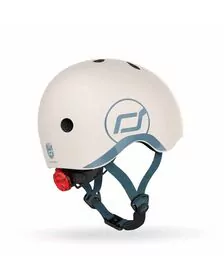 Casca de protectie pentru copii, sistem de reglare magnetic cu led, XXS-S, 45-51 cm, 1 an+, Ash, Scoot  Ride