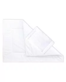 Set pilota 135 x 100 cm si perna 40 x 60 cm pentru copii, bumbac si umplutura hipoalergenica BabySoft, Alb