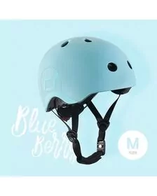 Casca de protectie pentru copii, sistem de reglare magnetic cu led, S-M, 51-55 cm, 3 ani+, Blueberry, Scoot  Ride