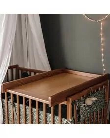 Masa de infasat din lemn, atasabila la patut bebe 120x60 si 140x70 cm, Vintage, 86 x 51 x 7 cm