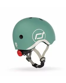 Casca de protectie pentru copii, sistem de reglare magnetic cu led, XXS-S, 45-51 cm, 1 an+, Forest, Scoot  Ride