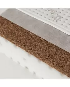 Saltea pentru copii, fata dubla, Spuma PUR profilata si strat nuca de cocos latexat, Husa 360, Tencel cu fibre de viscoza si ioni de argint antibacteriana, 120X60X9 Cm, High Natural