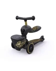 Trotineta copii cu sezut, suport jucarie, transformabila 2in1, HighwayKick 1 Lifestyle Black Gold Limited, 1-5 ani, pana la 50 kg, Scoot  Ride