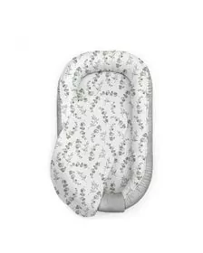 Suport de dormit Babynest Premium Bumbac si Catifea Eucalipt Soft Grey by BabySteps, 70x35 cm