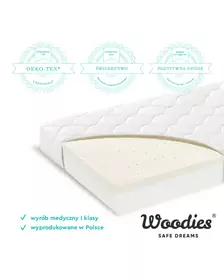 Saltea pentru copii, fata dubla, Spuma PUR si Latex, proprietati antifungice, Husa delicata 3 staturi, echipata cu margine anti-alunecare, 140X70X9 Cm, Premium