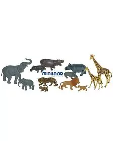 Animale salbatice cu puii set de 12 figurine - Miniland