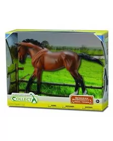 Figurina in cutie Iapa Thoroughbred Bay pictata manual WB Collecta