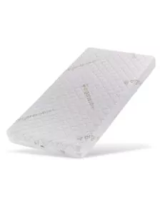 Saltea pentru bebe, Cocos 6 cm Latex 3 cm cu husa detasabila, Bumbac Organic si lana, 127x63x10 cm
