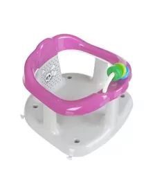 Scaun de baie pentru bebe, cu jucarii, Antiderapant, Panda, Gri cu roz