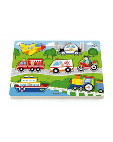 Puzzle cu sunete - mijloace de transport