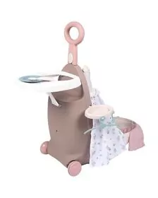 Valiza multifunctionala pentru papusi Smoby Baby Nurse 3 in 1 maro