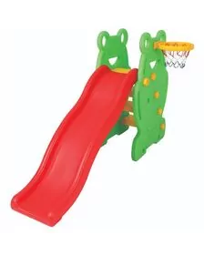 Centru joaca 2 in 1 deluxe Broscuta Edu Play cu tobogan si cos baschet