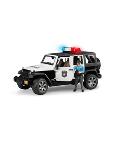 BRUDER - JEEP WRANGLER UNLIMITED RUBICON DE POLITIE CU SIRENA SI FIGURINA