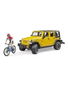 BRUDER - JEEP WRANGLER UNLIMITED RUBICON CU BICICLETA SI CICLIST