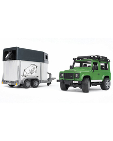 BRUDER - MASINA DE TEREN LAND ROVER DEFENDER CU REMORCA SI CAL