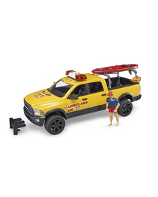 BRUDER - MASINA LIFEGUARD RAM 2500 CU FIGURINA SI CAIAC