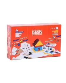Bildits Beginner, set educativ de construcție de case din cărămizi și ciment pentru copii, 80+ piese