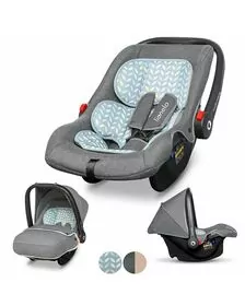 Lionelo - Scaun auto Noa Plus Scandi, 0-13 Kg, Cu maner reglabil, Cu husa de picioare, Cu capotina, Cu salteluta cu doua fete, Gri