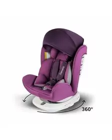 Lionelo - Scaun auto Bastiaan Pozitie de somn, Rotire 360 grade, 0-36 Kg, Cu Isofix si Centura Top Tether, Violet