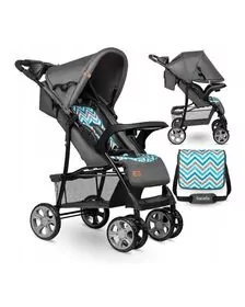 Lionelo - Carucior sport Emma Plus, Cu tavita, 2 Suporturi pentru pahar, Geanta accesorii, Blue Scandi