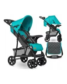 Lionelo - Carucior sport Emma Plus, Cu tavita, 2 Suporturi pentru pahar, Geanta accesorii, Vivid Turquoise