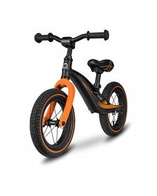 Lionelo - Bicicleta cu roti gonflabile, cu cadru din magneziu, fara pedale, 12 inch, Bart Air, Negru