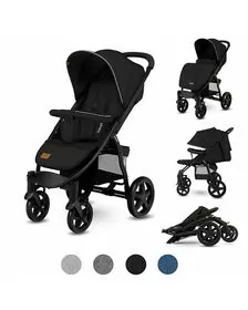 Lionelo - Carucior sport Annet Plus, De la nastere, Cu accesorii, 0 - 22 Kg, Negru