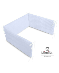 MimiNu - Aparatoare matlasata din catifea moale, Cu fermoar, Cu husa detasabila si lavabila, Pentru patut 120X60 cm, Blue